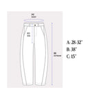 “mixed-denim” Barrel Pants