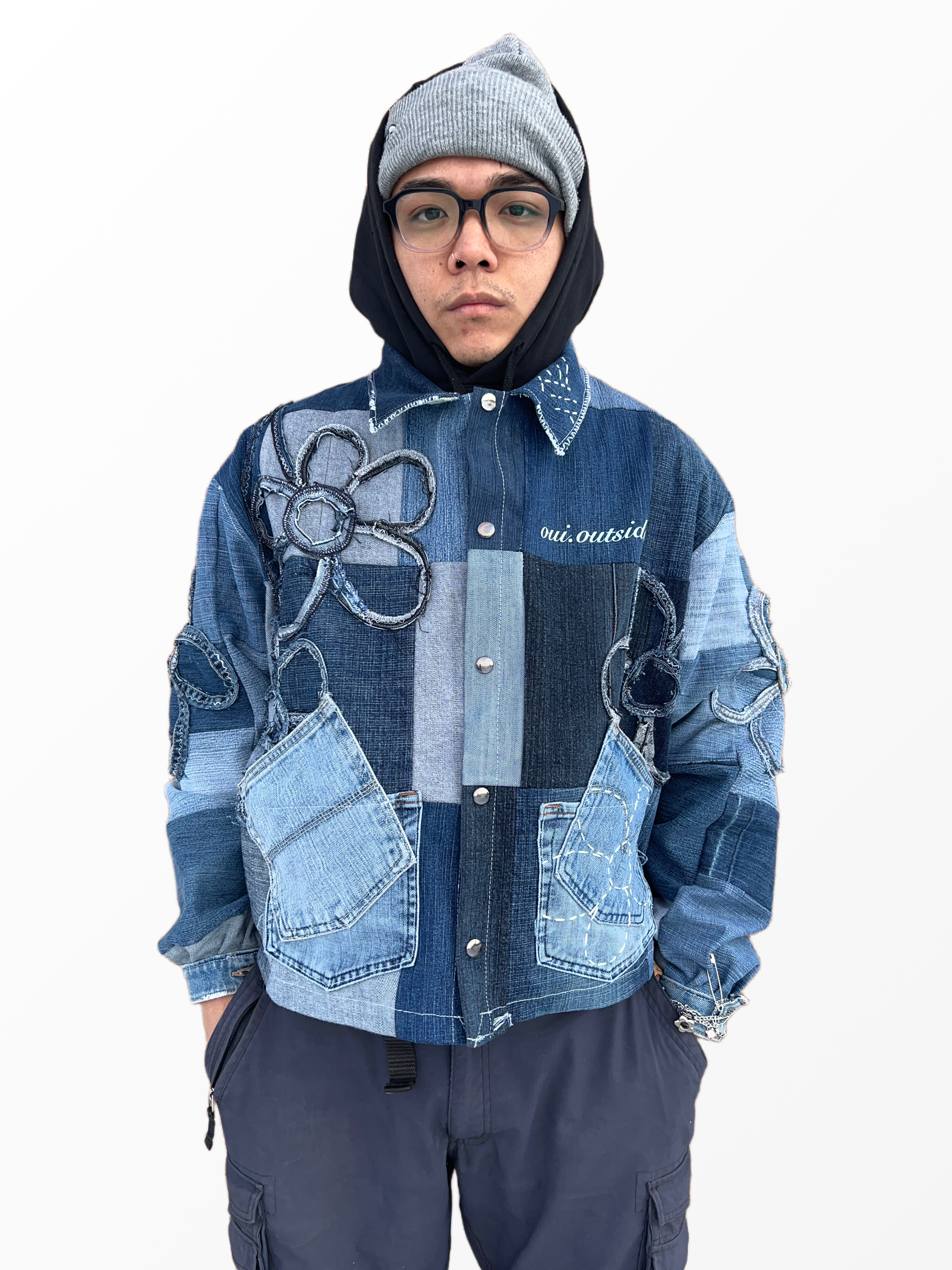 “Flowers-Denim” jacket