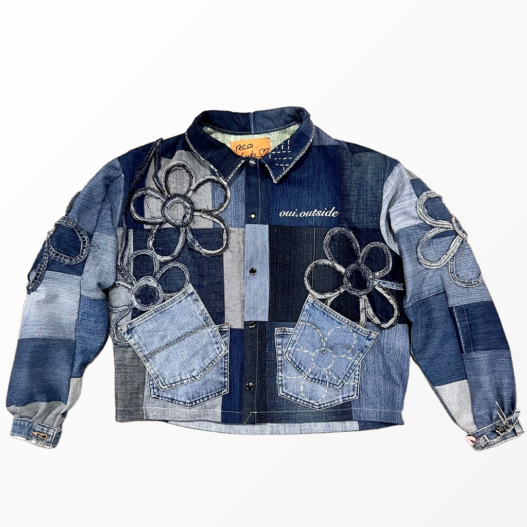 “Flowers-Denim” jacket