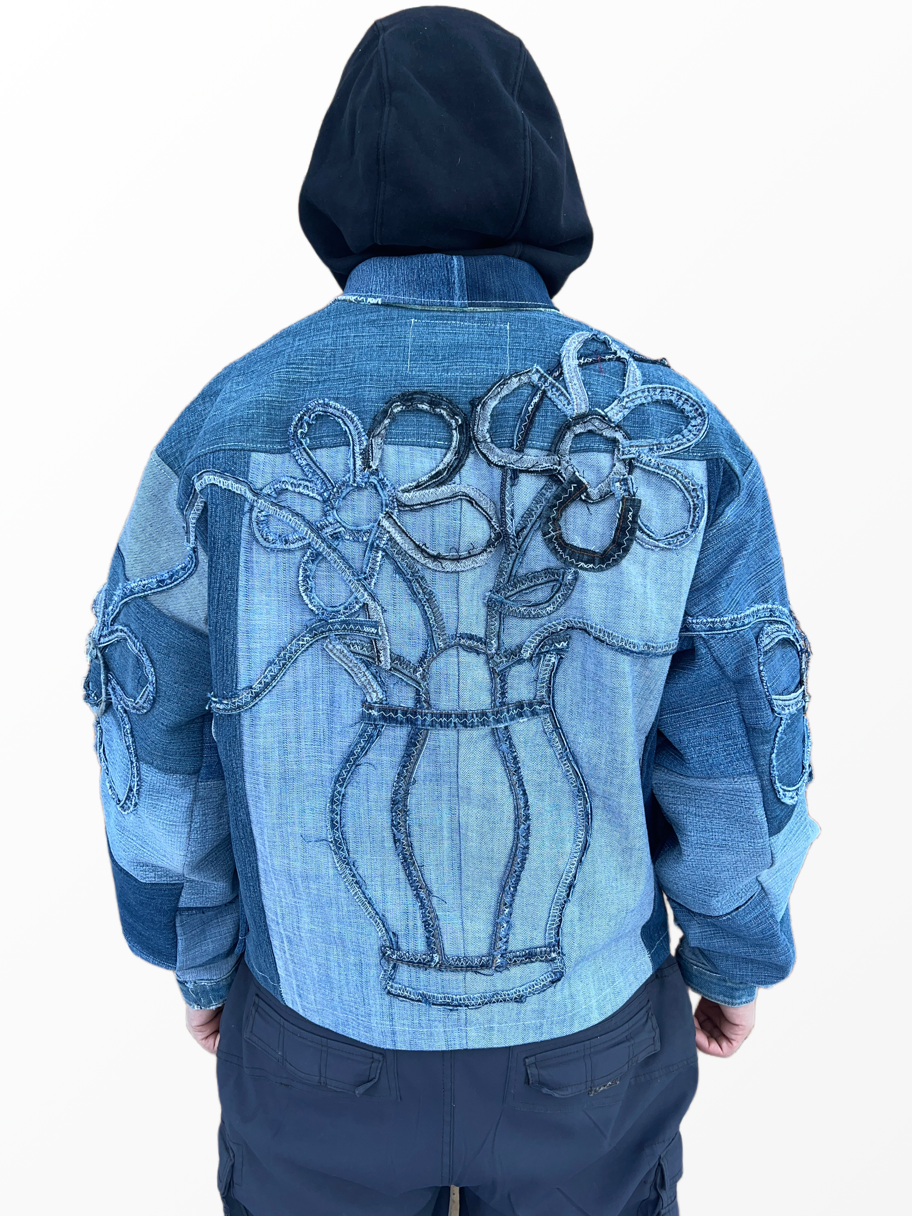 “Flowers-Denim” jacket